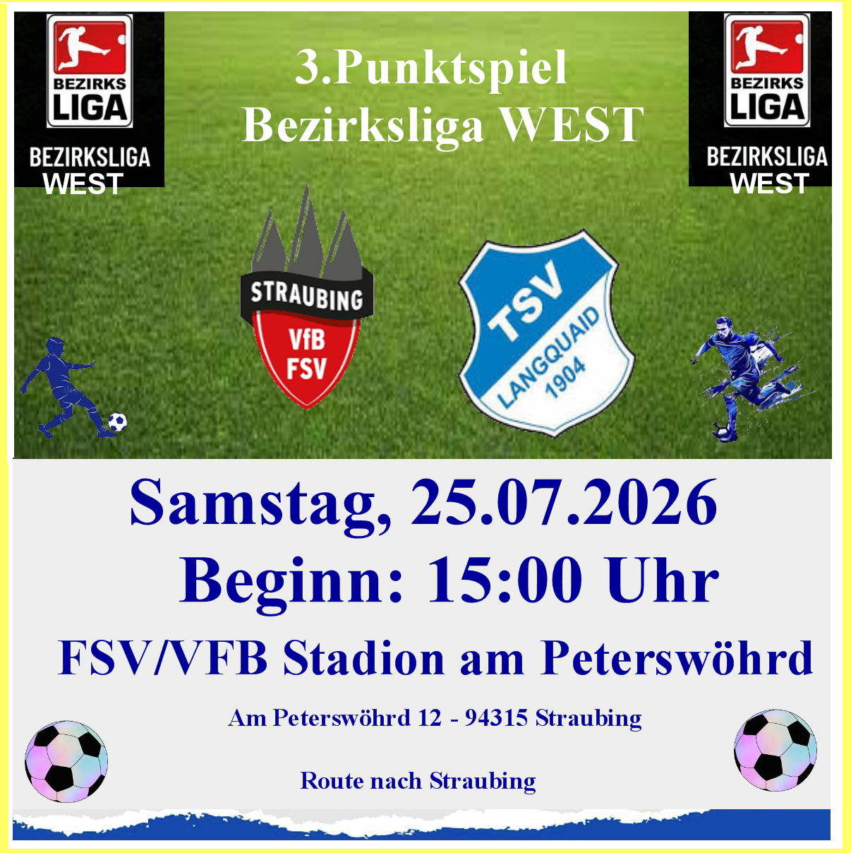 TSV Langquaid im Topspiel beim Titelanwärter - Kann der TSV Langquaid dem FSV/VfB Straubing Paroli bieten?